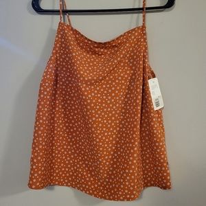 LG Levi's (NWT) Rusty Orange (w flower detail)  Tie Back Loose Tank Top